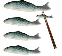 4pcs/set Ceramic Chopstick Rest Fish Shape Chopsticks Rack Stand Sushi Sticks Rack Shelf Chopsticks Holder Tableware Decorations