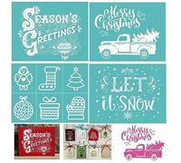 4Pcs/Set Christmas Theme Patterns Silkscreen Stencil,Reusable Self-Adhesive Silk Screen Printing, for Decor/Printing on Wood/Fabric/Wall/Cup/Plate/Glass/Paper, Home Christmas Decorations(8.5x11inch)