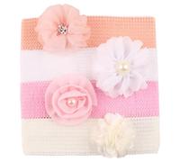 4Pcs/set Comfortable Headwear Baby Floral Headband For Infants Protecting Fontanelle Comfortable Stretchy Hairbands