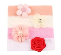 4Pcs/set Comfortable Headwear Baby Floral Headband For Infants Protecting Fontanelle Comfortable Stretchy Hairbands