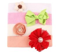 4Pcs/set Comfortable Headwear Baby Floral Headband For Infants Protecting Fontanelle Comfortable Stretchy Hairbands