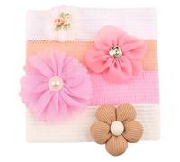 4Pcs/set Comfortable Headwear Baby Floral Headband For Infants Protecting Fontanelle Comfortable Stretchy Hairbands
