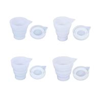 4pcs/Set Foldable Silicone Measuring Cup Molds 50-500ml Mixing Cup Container Mold for Making Casting Resin Molds Craft Workshop Supplies