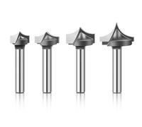 4pcs/set Groove Point Cutting Roundover Router Bits, 6mm 1/4 Inch Shank V-Groove Router Bit Carbide Round Point Cut Woodworking Milling Cutter(4Pcs 6mm Shank)