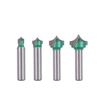 4pcs/set Groove Point Cutting Roundover Router Bits, 8mm Shank CNC V-Groove Cutter 3D CNC Engraving V Groove Woodworking Milling Cutter