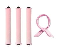 4Pcs/set Heatless Velvet Hair Curler Lazy Curls Curls Overnihght Blowout Styling Tools Hair Curlers(3 Pink with Scarf)