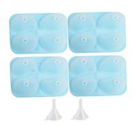 4Pcs/Set Mango Mold, 4-Cavity 3D Realistic Silicone Molds for Baking with Funnels Food Grade DIY Dessert Pastry Ice Cream Cake Mousse Chocolate Candy Soap Fruit Molds Silicone