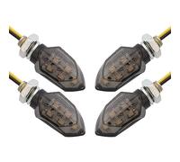 4PCS/set Mini Motorcycle Smoke Lens Turn Signal Light 5LED 12V Amber Blinker Indicator Lamp Two Wire For Kawasake,obvious