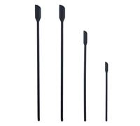 4Pcs/Set Mini Silicone Spatula Set Rubber Spatula for Makeup Tiny Scraper, Cosmetic Jar Scraper DIY Sculpture Tool(Black)