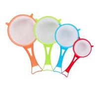 4Pcs/Set Multi Color Flour Sieve, Plastic Kitchen Strainer Sieve Scoop Strainer Colander Fine Mesh Coffee Tea Juice Filter Food Strainer