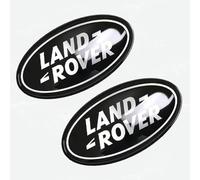 4Pcs Set OEM Front Grille & Tailgate Emblem Decals for Land Rover Evoque,Sport,Discovery,Velar,Defender Chrome 85mm Oval Range Rover Grill Badge Logo with Free Silver Surround Cover