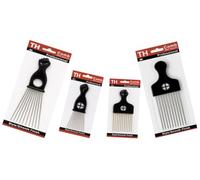 4pcs Set of Metal Hair Pick Afro Combs, Pick Comb, Wide Tooth Hair Pick Comb, Hairdressing Styling Tools for Curly and All Hair Types by NMB