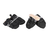 4Pcs/set Pet Dog Shoes No-slip Waterproof Dog Boots Indoor Dog Boots Outdoor Dog Shoes with Soft Pad and Adjustable Fastening Straps for Protecting Pet's Paws and Nails(4-black)