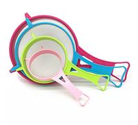 4pcs/set Plastic Fine Mesh Food Sieve Strainer Colander Flour Sieve Icing Sugar Sifter Tea Filter Long Handle (4pcs/set)