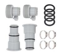 4PCS Set Pool Hose Adapter Kit, PVC Threaded Clamp Type Pool Pump Hose Connector Replacement, 2.25 Inch Internal Diameter with O Ring for Watertight Connection, Compatible with 150