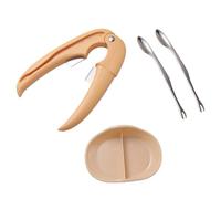 4Pcs/Set Portable Multifunctional Crab Eating Pick Set, Lobster Claws Picking Fork Nut Crab Cracker Set Kitchen Tools(Yellow)