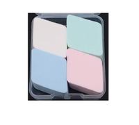 4Pcs/set Rhombus Makeup Sponge Blender with Storage Box Powder Cosmetics Beauty Sponge Concealer Applicator Durable and Practical Fashion Book