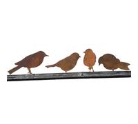 4pcs/set Rusty Metal Bird Ornament Iron Crafts Bird Shaped Art Silhouette Sculpture Outdoor Garden Fence Decoration