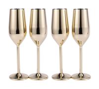 4Pcs/Set Shatterproof Stainless Champagne Glasses Brushed Drink Cup