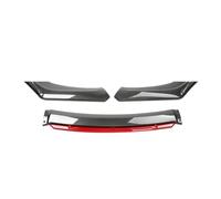 4pcs/set Universal Car Front Bumper Lip Splitter Detachable Chin Spoiler Exterior Parts Accessories Front Bumper Splitter(Carbon look red)