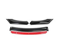4pcs/set Universal Car Front Bumper Lip Splitter Detachable Chin Spoiler Exterior Parts Accessories Front Bumper Splitter(Black red)