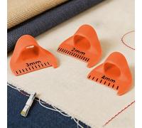 4pcs Sewing Finger Rulers Set, Edge Stitch Lock Sewing Gauge, Finger Stitching Rulers, 3 Sizes 2/3/4mm DIY Stitching Aids and Measuring Tape, Ideal for Quilting Patchwork Mending Beginners