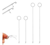 4pcs Sewing Loop Turner Hook Metal Tweezers Long Loop Turner Tool with Latch, for Fabric Belts Strips DIY Knitting Accessories(17.5, 27cm Long)