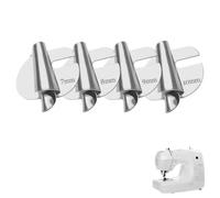 4PCS Sewing Machine Accessories Rolled Hem Presser Foot, 7-10mm Rolled Hem Sewing Machine Presser Foot Stainless Steel Hemming Pressure Feet Magnetic Seam Guide Sewing Clips for Quilting and Hemming