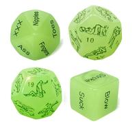 4Pcs Sex Dices Glowing Dice Naughty Dirty Dice Fluorescent Plastic Dice | Couples Foreplay Positions Various Action Guides Fun Kinky Sets Night Use Sexy Games for Adults