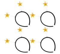 4pcs Shiny Star Antenna Headband, Adjustable Festive Costume Party Headwear | Soft Elastic Band, Metal Wire Supports, Yellow Iridescent Finish, Universal Fit for Cosplay, Christmas and Martian Costume