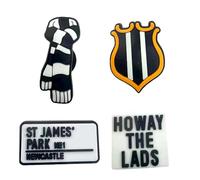 4PCS Shoe Charms for Football Croc, Newcastle Football Charms for Crocs, Shoe Decoration Charms Shoe Accessory for Kids Boys Adults Clog Sandal Sport Fans Party Gifts Decoration