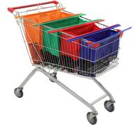 4PCS Shopping Trolley Bag Reusable Shop Bags Strong Foldable Handbag