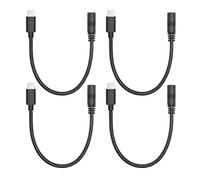 4Pcs Short DC 3.5mm x 1.35mm to USB C Power Cord 6inch, DC 35135 Female to USB Type C Male Plug 5V 5A Power Charging Cord Extension Cable, for LED Desk Lamp, Small Fan Etc Other USB Type C Equipment