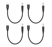 4Pcs Short DC 5.5mm x 2.1mm to Micro USB Power Cord 6inch, DC 5521 Male to Micro USB Male Plug 5V 3A Power Charging Cable Extension Cord, for Small Fan, Bedside Lamp Etc Other USB Type C Equipment