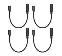 4Pcs Short DC 5.5mm x 2.1mm to USB C Power Cord 6inch, DC 5521 Female to USB Type C Male Plug 5V 3A Power Charging Cable Extension Cord, for Small Fan, Bedside Lamp Etc Other USB Type C Equipment