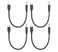 4Pcs Short DC 5.5mm x 2.1mm to USB C Power Cord 6inch, DC 5521 Male to USB Type C Male Plug 5V 5A Power Charging Cord Extension Cable, for LED Desk Lamp, Small Fan Etc Other USB Type C Equipment