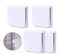 4Pcs Shower Curtain Clips, Shower Splash Clips Self Adhesive Clips Bath Panel Clips Windproof Anti-Splash Curtain Clips Secure Curtain Clips to Wall for Shower Hanging Camper Indoor and Outdoor