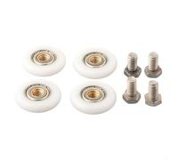 4pcs Shower Door Rollers Sliding Glass Door Wheels Nylon Brass Pulley Replacement Set for 4-8mm Thick Glass Bathroom Enclosure Hardware Kit(27mm)