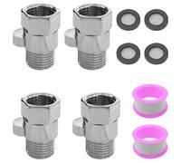4Pcs Shower Head Shut Off Valve, Brass Shower Flow Control Valve, G1/2 Water Flow Pressure Regulator (Female and Male) for Handheld Shower Head or Bidet Sprayer