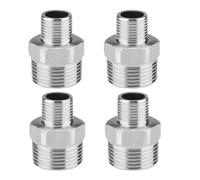 4pcs Shower Hose Connectors,Stai/nless Steel Hex Nipple,Male to Female Threaded Connector Pipe,Hose Pipe Connectors and Fittings,Hose Adapter,Bath Tap Shower Hose Attachment,Metal Hose Connector