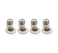 4pcs Shower Room Pulley Set for Bathroom Sliding Glass Door Replacement Nylon Wheels with Brass Center and Stainless Steel Screw for Smooth Sliding (27mm)