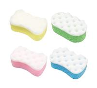 4Pcs Shower Sponges, Dual-Textured Exfoliating Bath Sponge, Dual Texture Smooth & Rough Sides, Perfect for Deep Cleansing