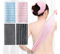 4Pcs Shower Towel, Exfoliating Shower Towel, Exfoliating Antibacterial Shower Towels, Japanese Washcloth, Carbon Fibre Loofah, Natural Body Exfoliator Bath Scrub Loofah for Men & Women
