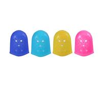 4pcs Silica Gel Finger Protectors Guitar Fingertip Caps for Ukulele Beginners Relieve Pain Soft Comfortable Breathable Vents Lengthen Playing