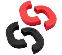 4pcs Silicone Assist Handle Holder, Pot Handle Grips, 2 Pairs Silicone Pot Ear Grips for Cast Iron Woks, Griddles, Skillets, Pans (Red, Black)