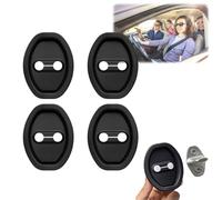 4PCS Silicone Car Door Latch Covers,Car Door Lock Silicone Protective Pad,Universal Door Strike Protector Lock Protector,Shock Absorbing D/oor C/ar Security Locks Decorations,Ca/r Doo/r Protection