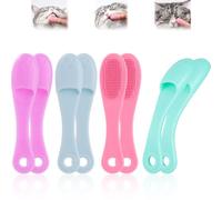 4PCS Silicone Cat Chin Brush, Silicone Scrubber for Cat Chin Cleaner, Soft Pet Finger Toothbrush Dental Care for Cats Dog Puppies