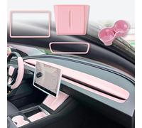 4PCS Silicone Center Console Accessories for Tesla(Pink Model Y Juniper)