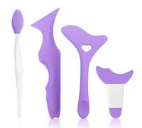 4PCS Silicone Eyeliner Stencils - Reusable Winged Eyeliner Tool Kit for Beginners Multifunctional Eye Makeup Applicator Tool for Eyeshadow Lipstick and Face Cream Application (Purple)