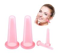 4PCS Silicone Facial Cupping Set - Face Anti Cellulite Massager Health Care, Pink Vacuum Massage Cups for Face, Neck, and Eye Care